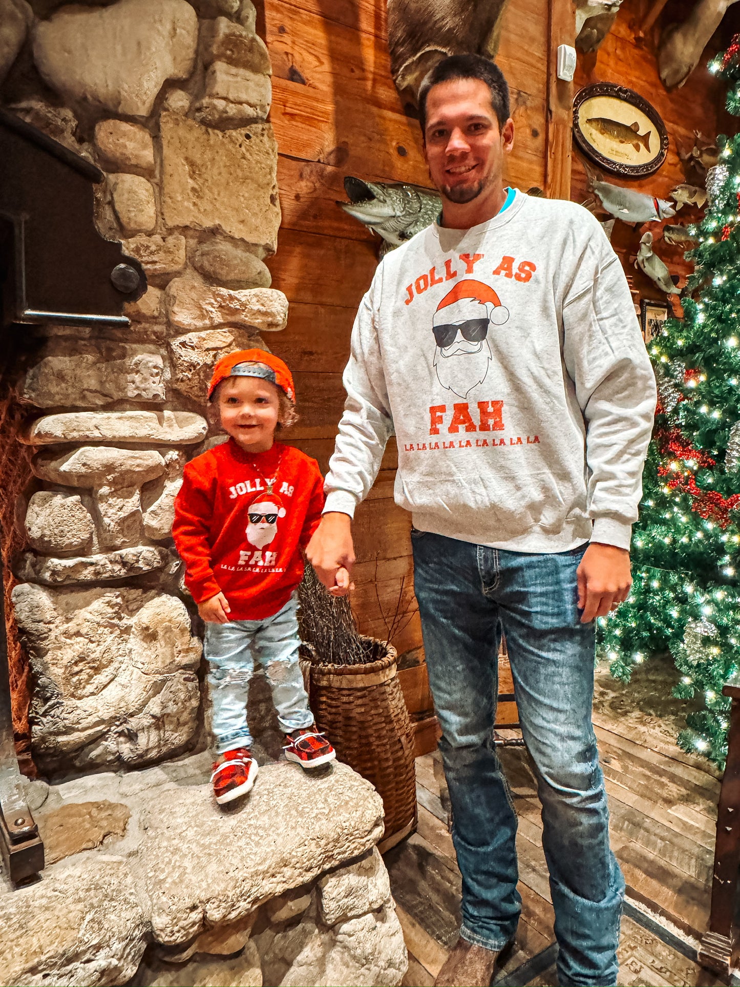 Jolly as fah la la la ( gray sweatshirt)