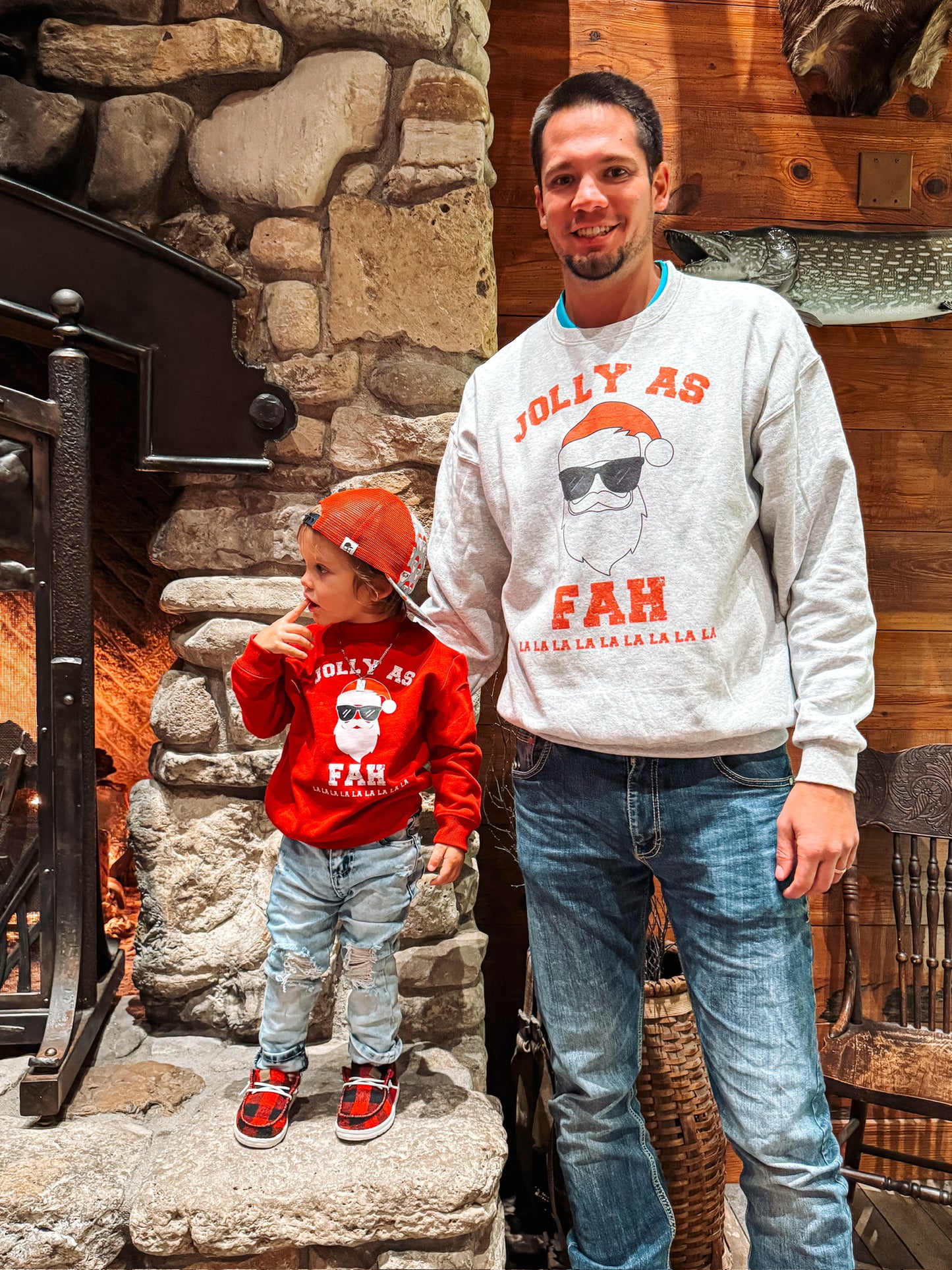 Jolly as fah la la la ( gray sweatshirt)