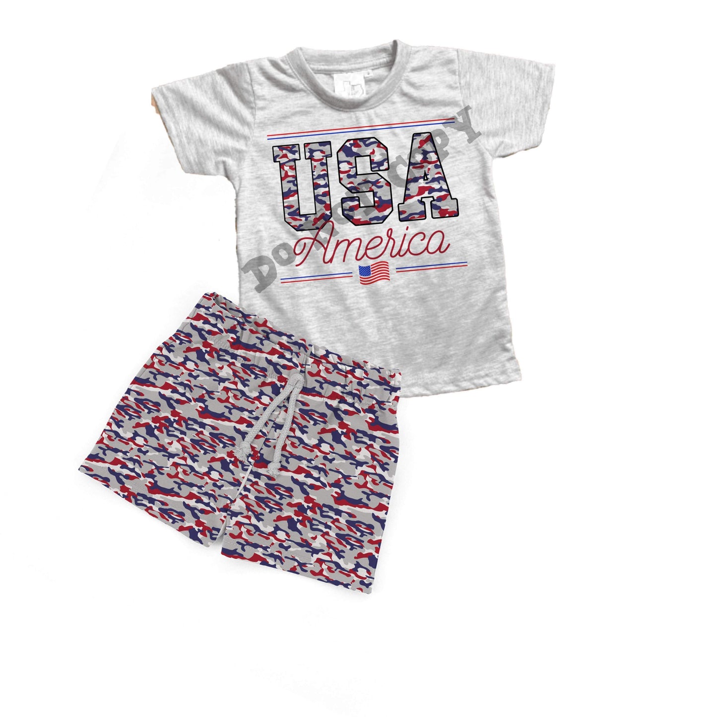 USA red white blue camo (SHIRT ONLY)