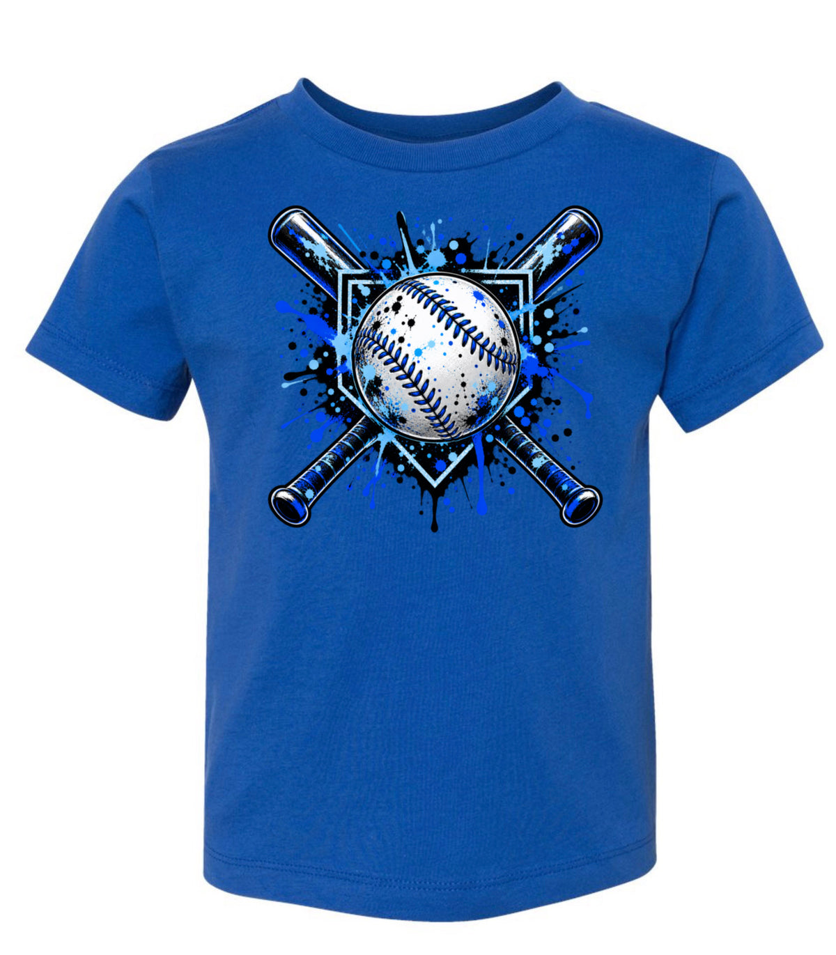 Baseball blue splatter