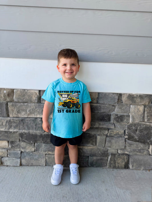 Reved up for 1st grade monster truck bus classroom crusher