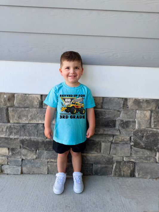 Reved up for 4th grade monster truck bus classroom crusher