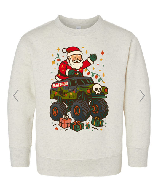 Santa GD monster truck sweatshirt