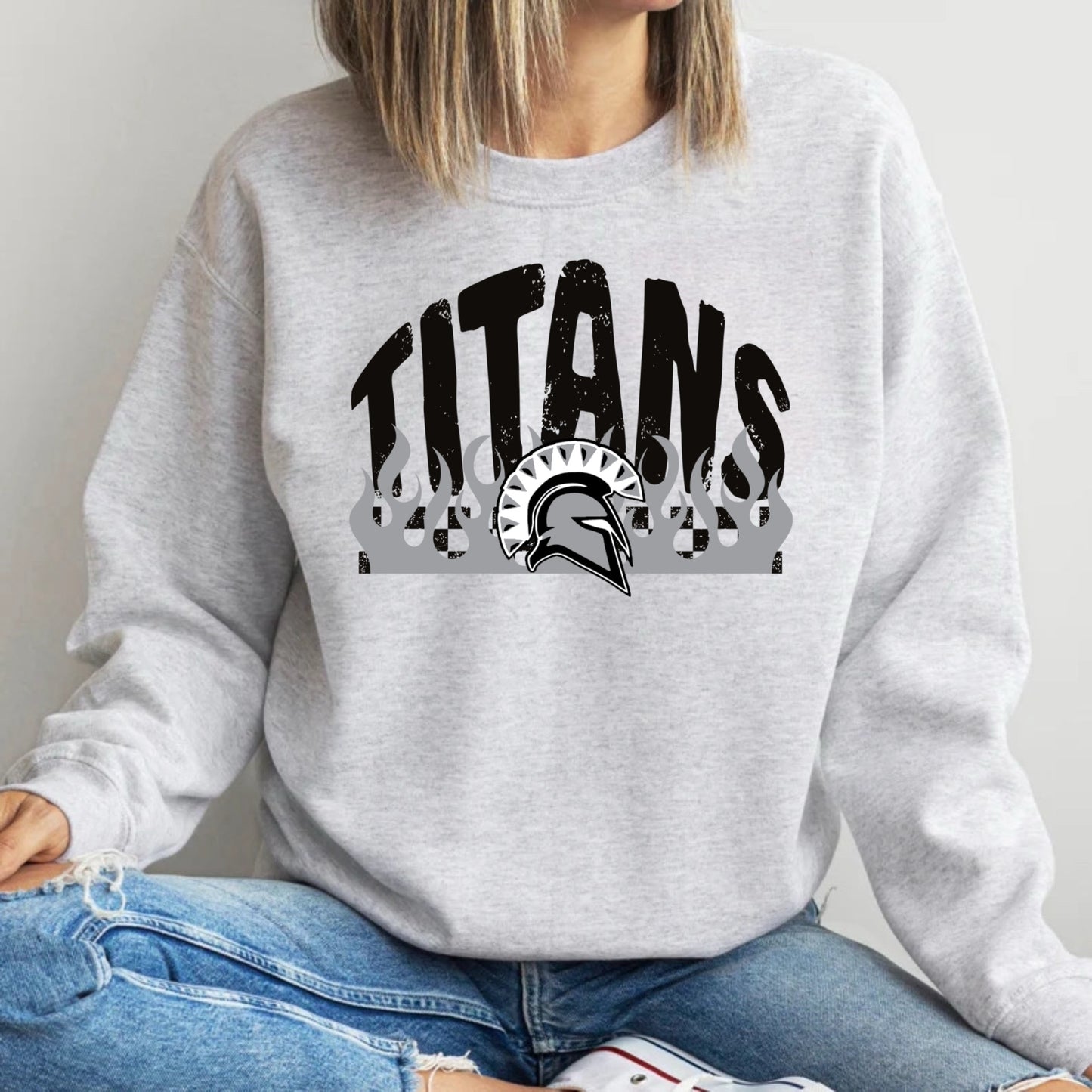 Titans arch with flames
