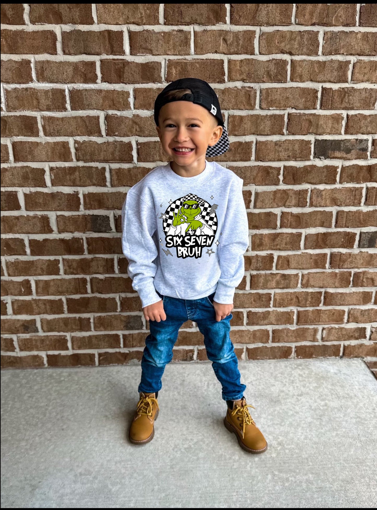 Six seven bruh checkered green