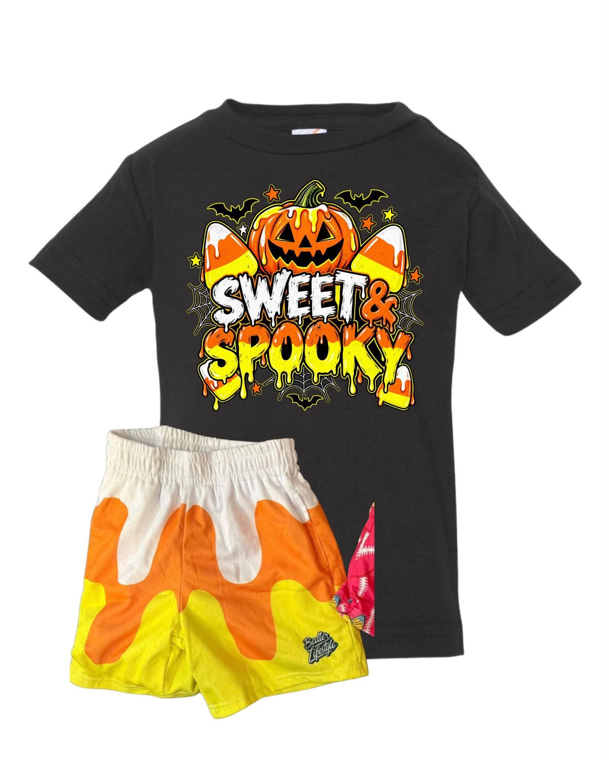 Sweet and spooky candy corn (shorts not included) just for outfit inspiration