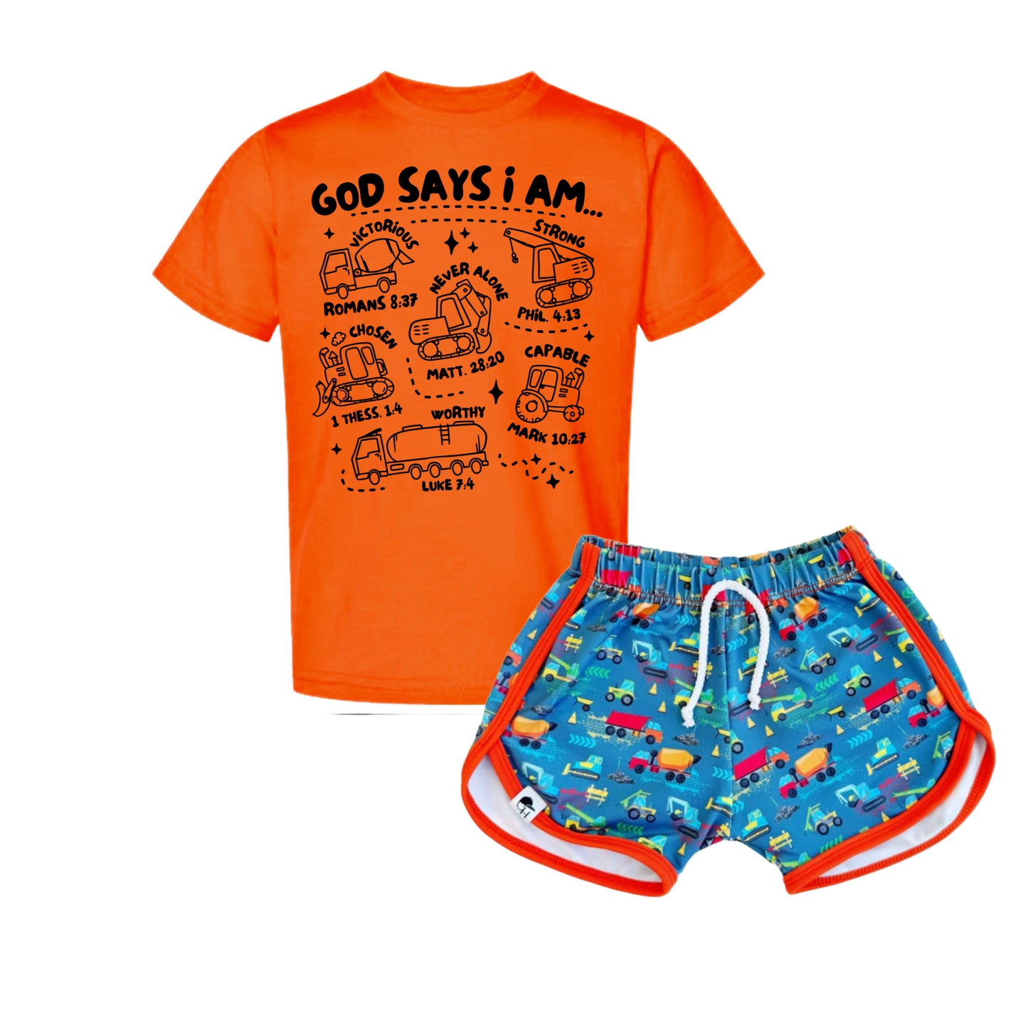 God says construction trucks