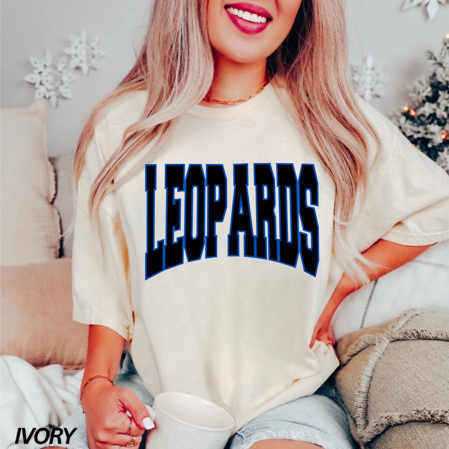 Leopards blue outline