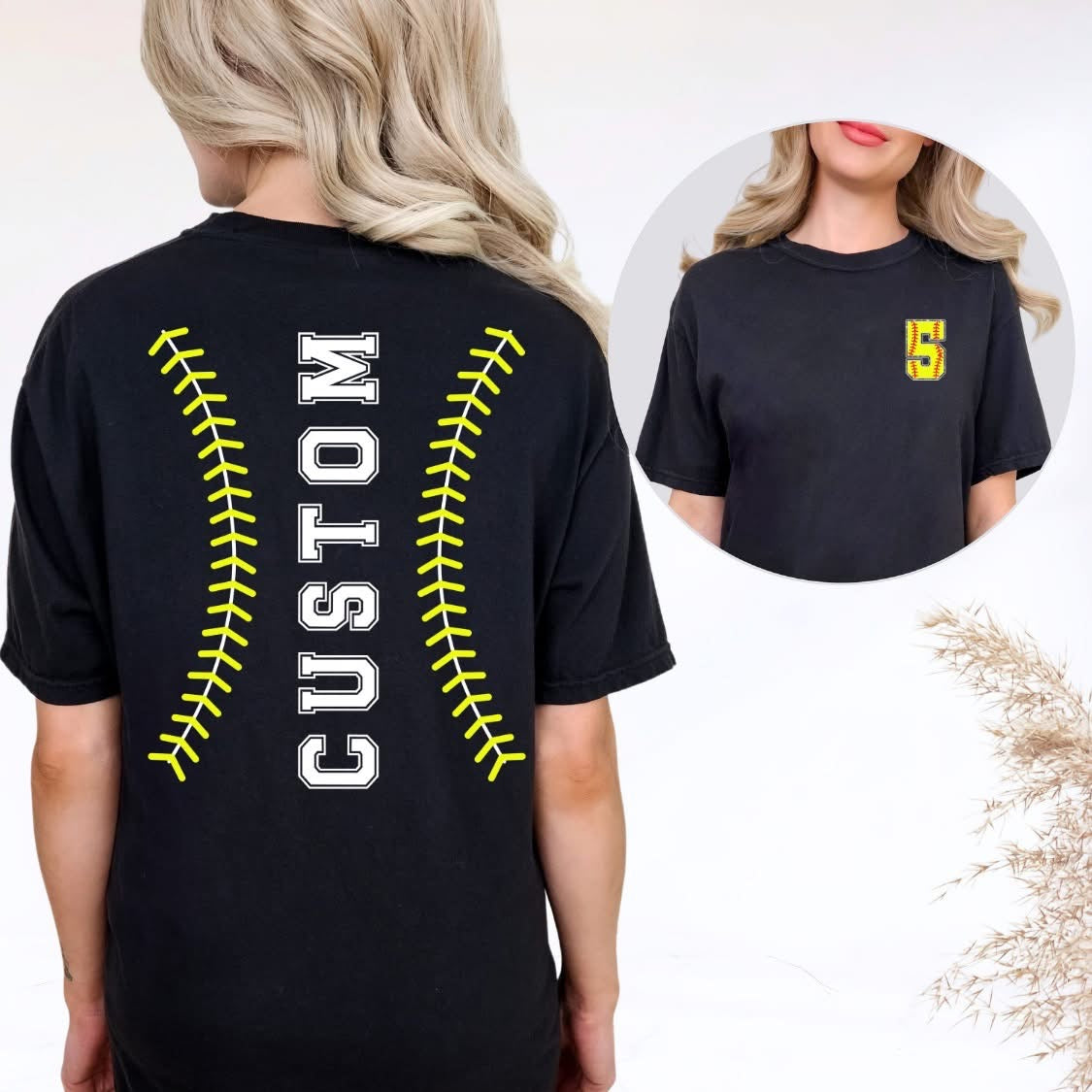 Custom softball name number