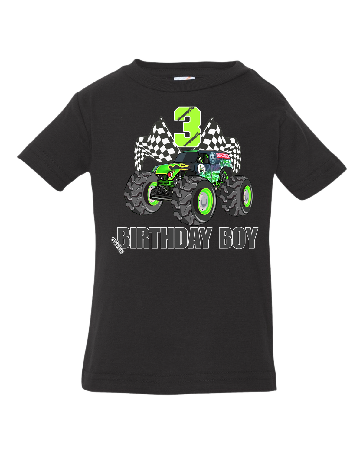 Monster truck birthday boy 3