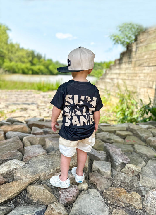 Sun salt sand (black tee)