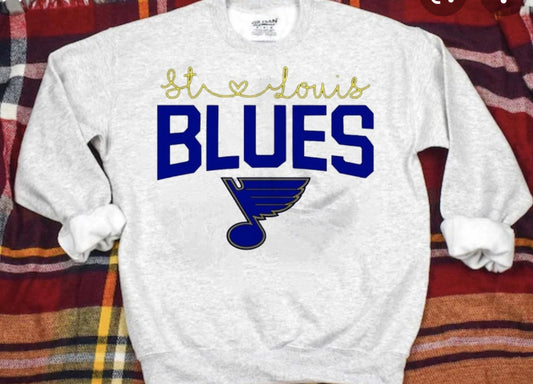 S L T script Blue ash Sweatshirt
