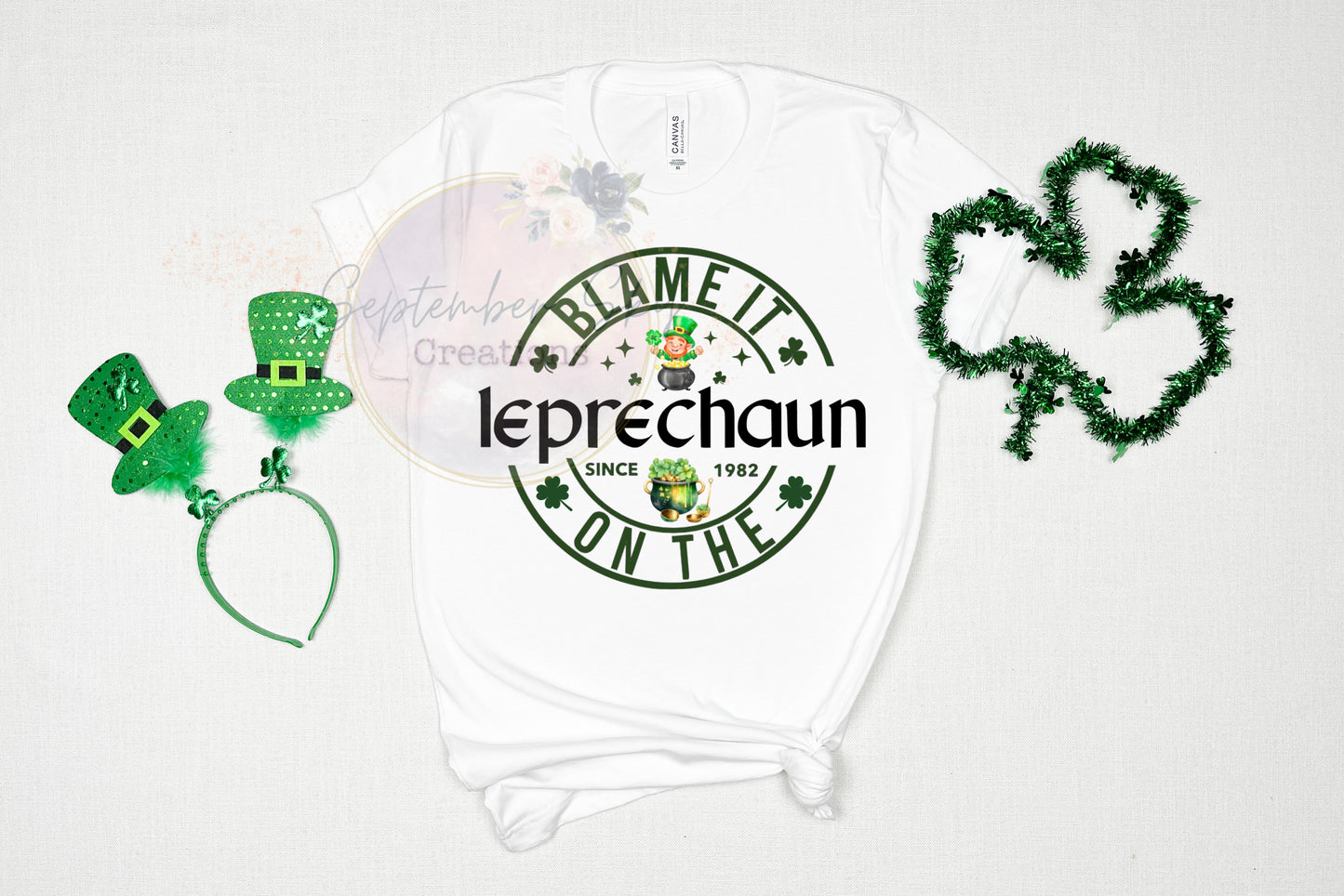 Blame it on the leprechaun (white tee)