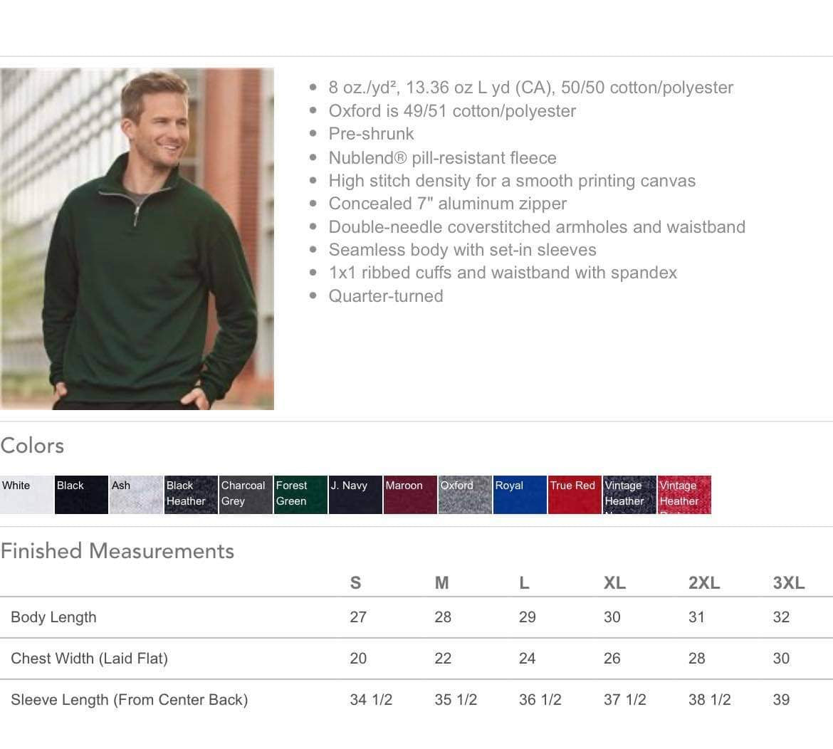 Custom 1/4 zip