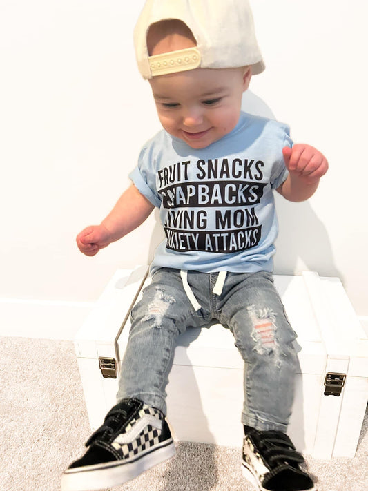 Fruit snacks, snapbacks, giving mom anxiety attacks