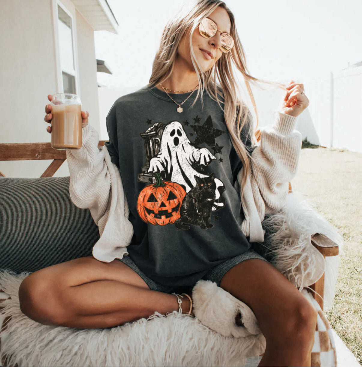 Ghost pumpkin cat