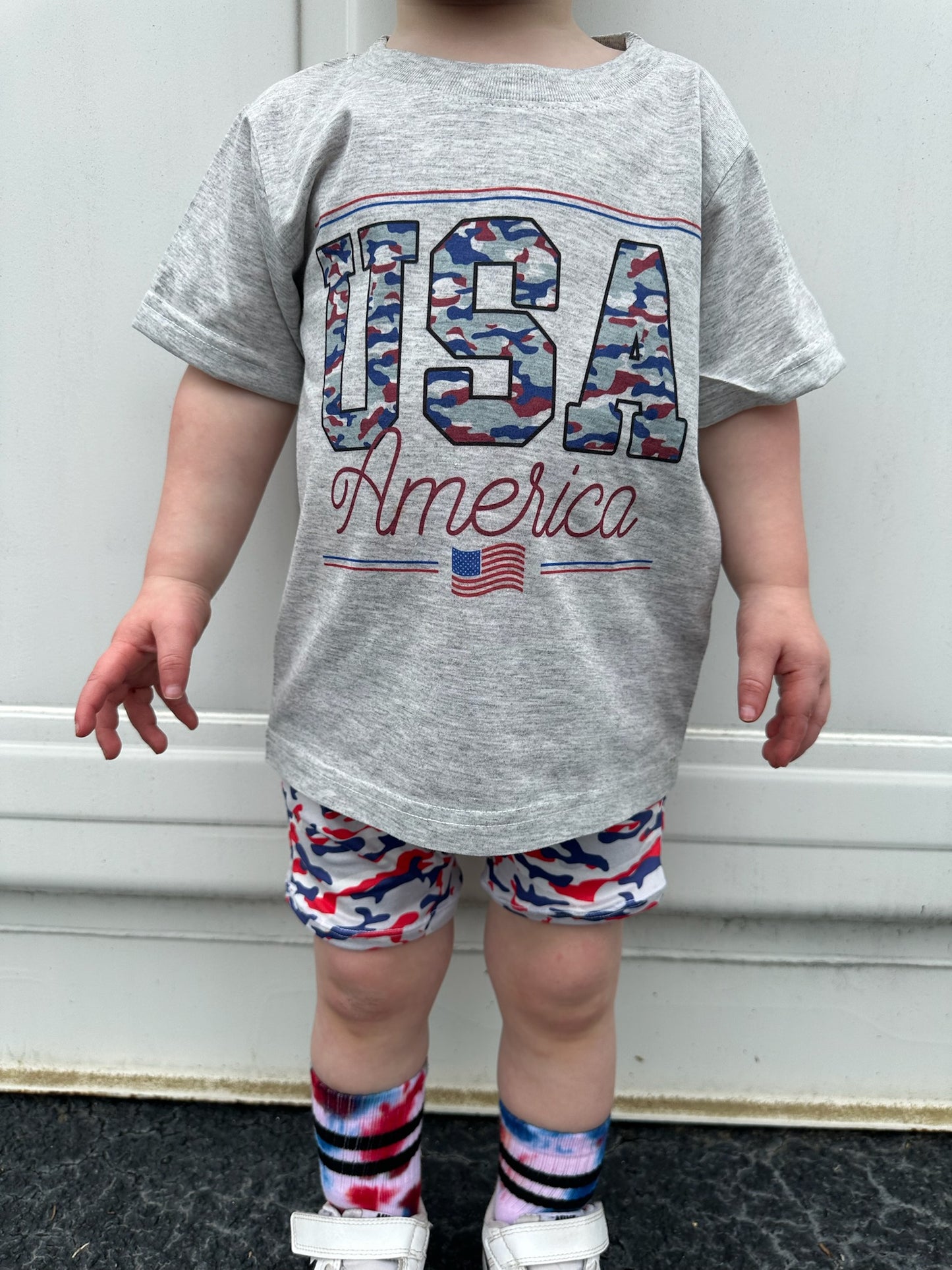 USA red white blue camo (SHIRT ONLY)