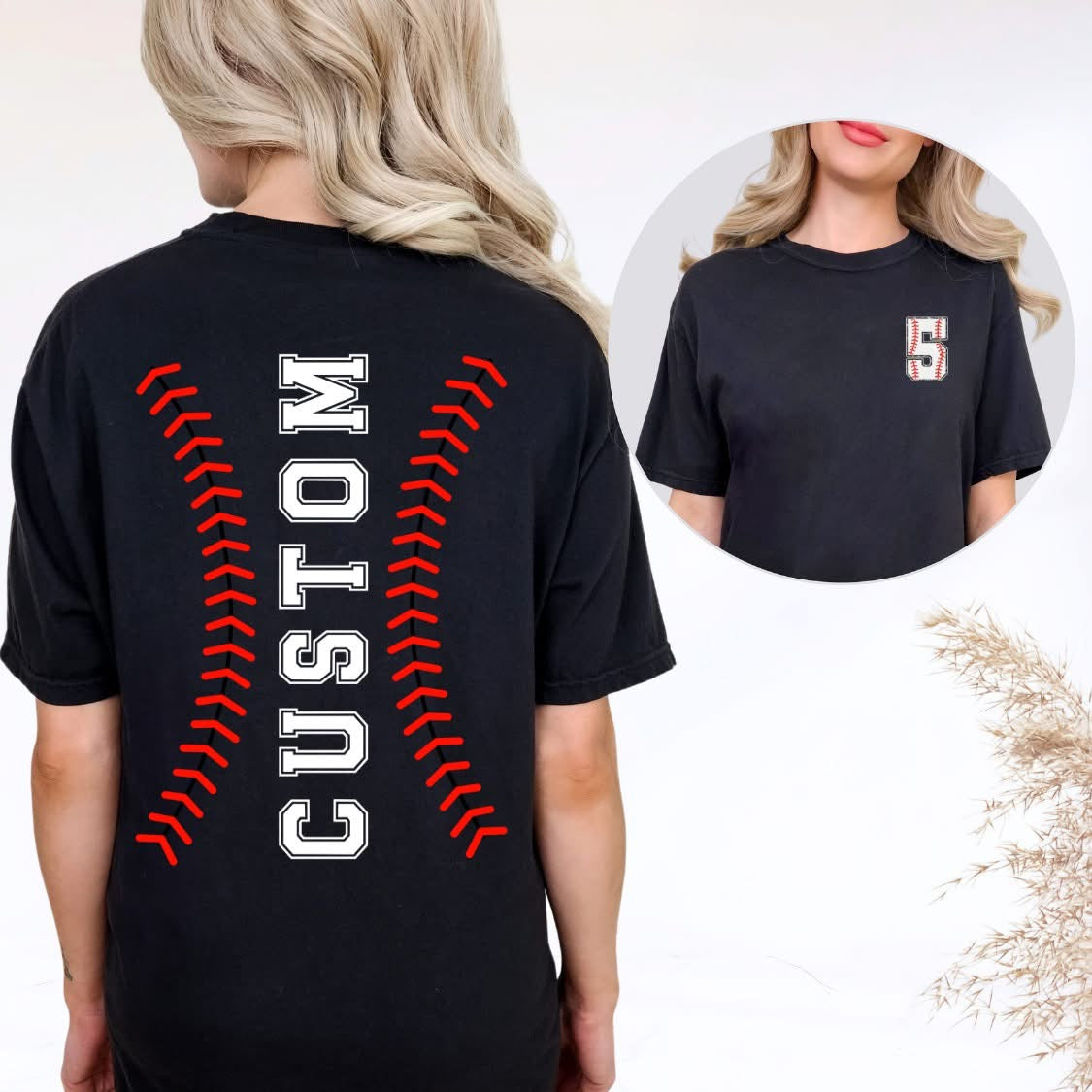 Custom baseball name number