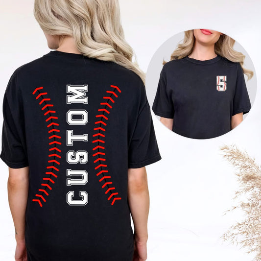 Custom baseball name number