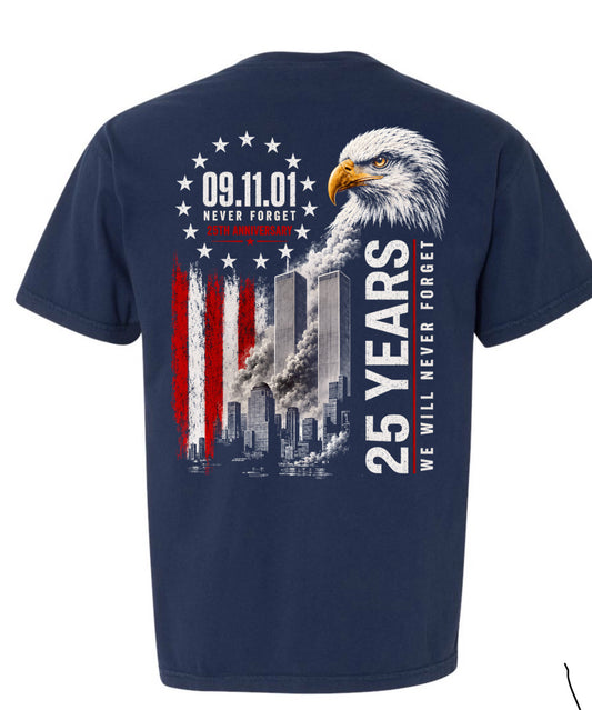 911 never forget pocket tee