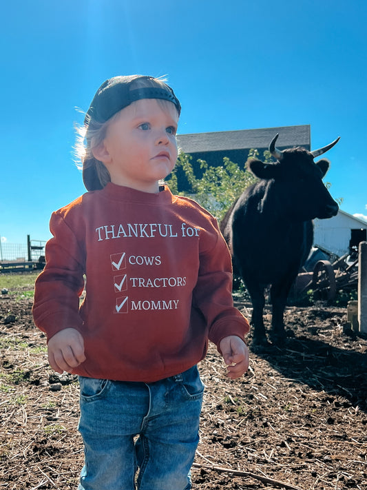 Thankful for cows tractors mommy
