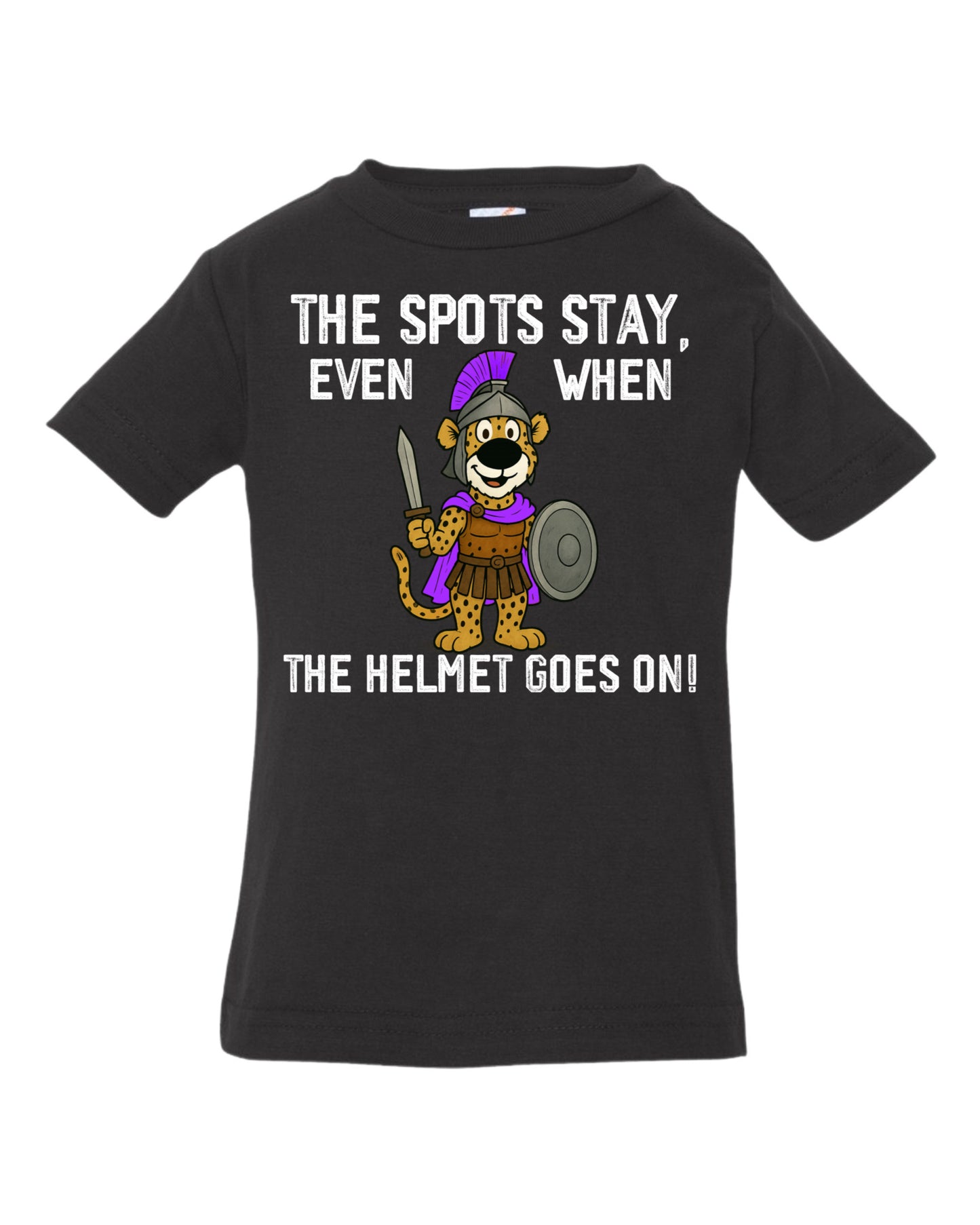 The spots stay even when the helmet goes on