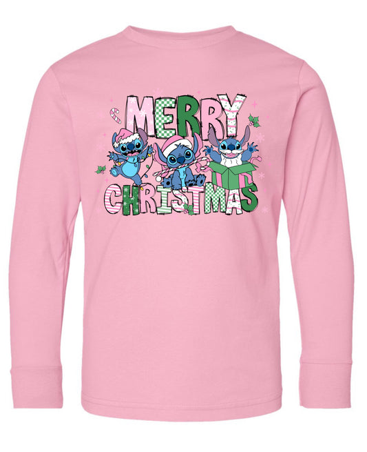 Merry Christmas blue guy long sleeve