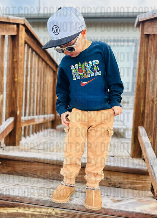 Green man Christmas logo