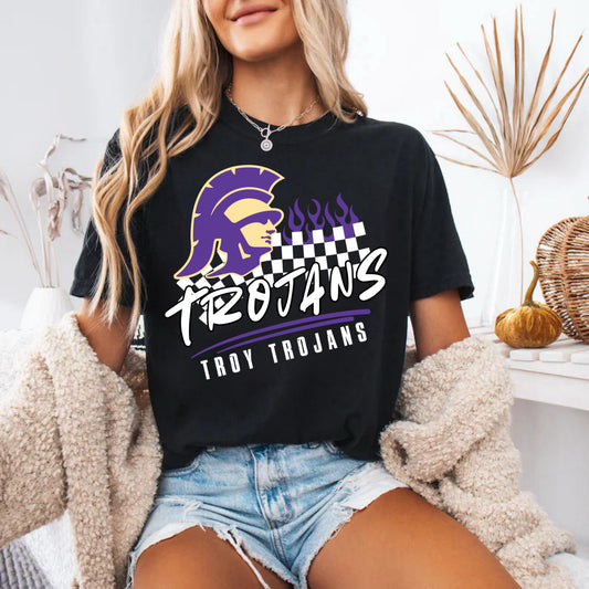 Troy Trojans checkered flames