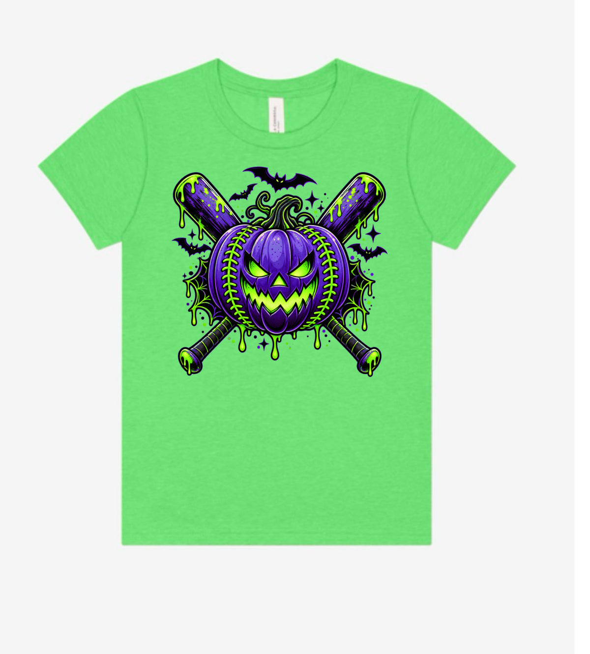 Baseball Halloween Jack o lantern youth sizes