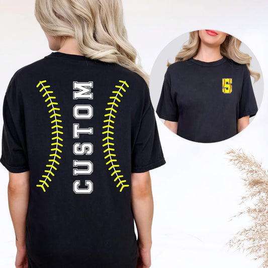 Custom softball name number