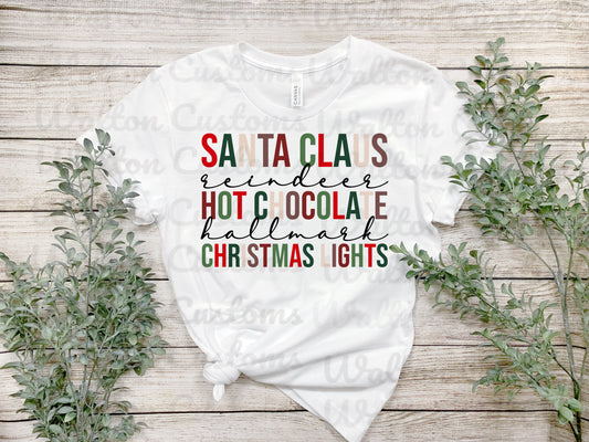 Santa Claus, Reindeer, hot Cocoa t-shirt
