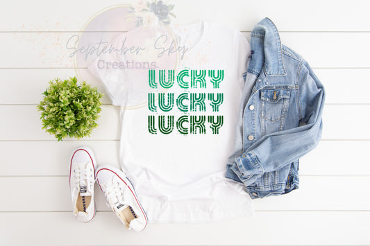Distressed Lucky stacked